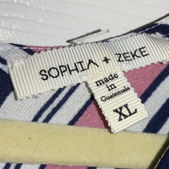 Sophia + Zeke faux wrap pink black striped jumpsuit Sz XL cap sleeve waist tie - Picture 5 of 10